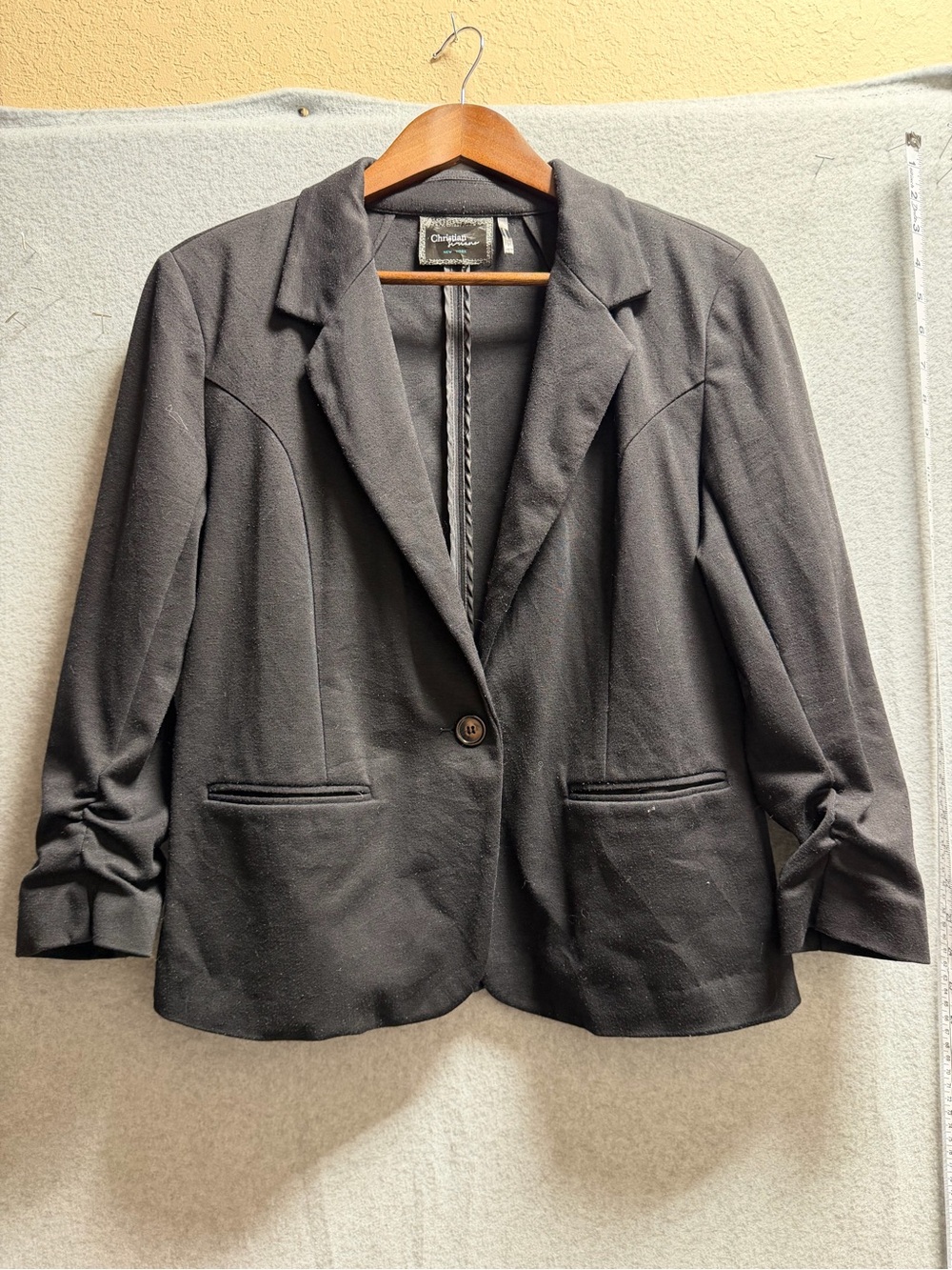 Christian Siriano Black Tailored Single-Button Blazer